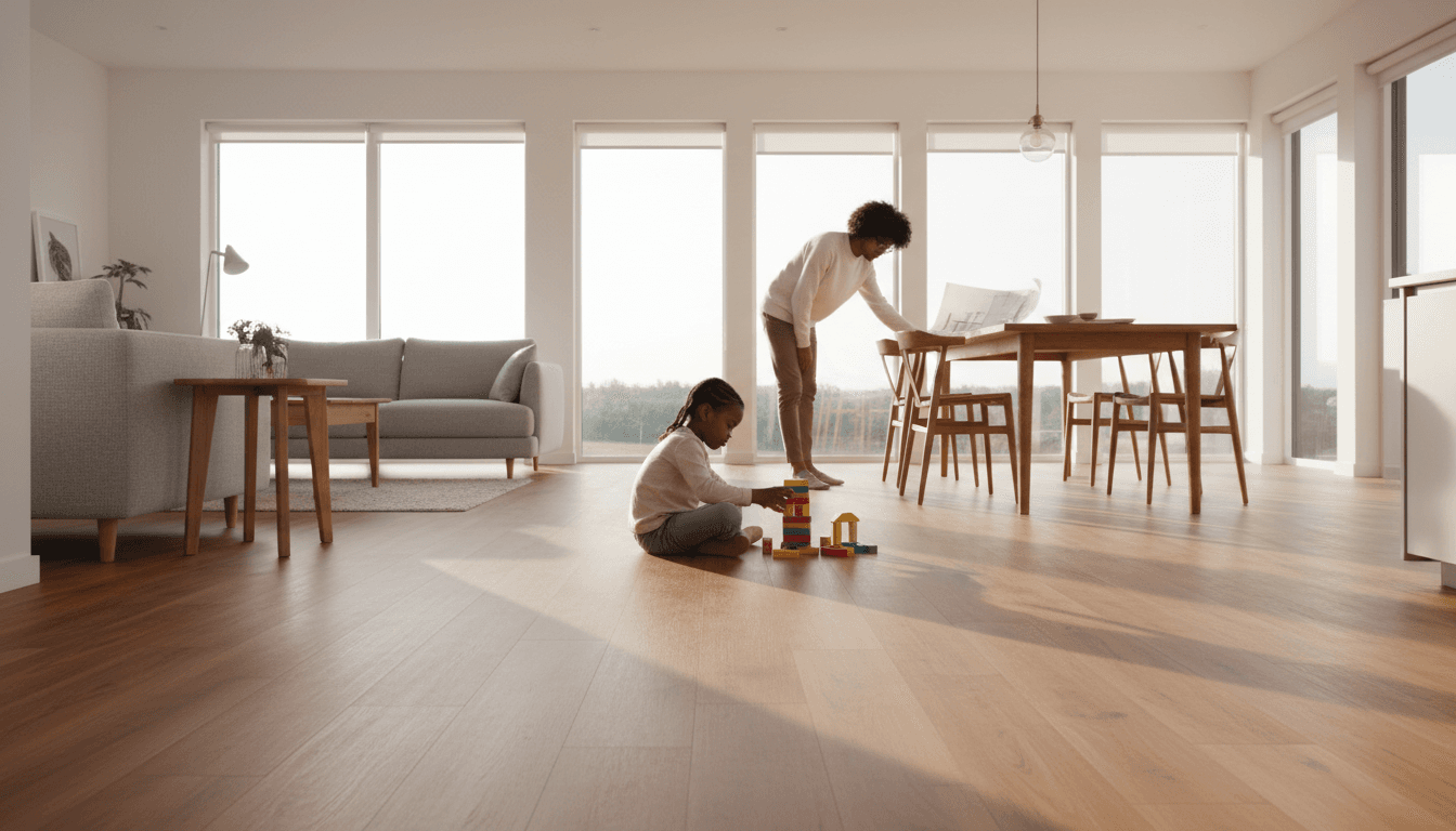 Laminate flooring with wood texture